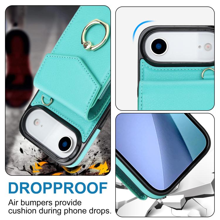 For iPhone Air Ring Holder RFID Card Slot Phone Case