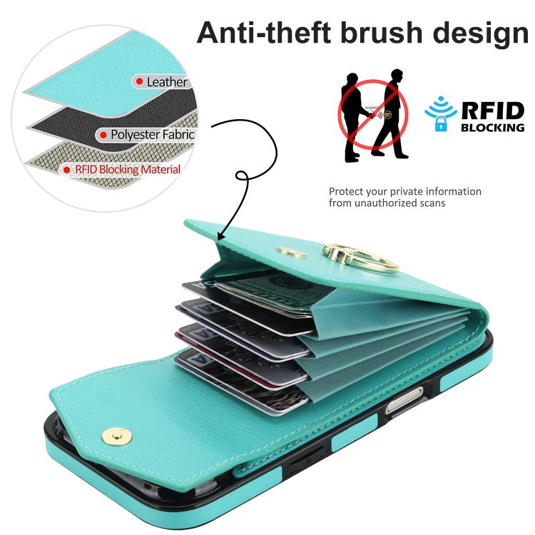 For iPhone Air Ring Holder RFID Card Slot Phone Case