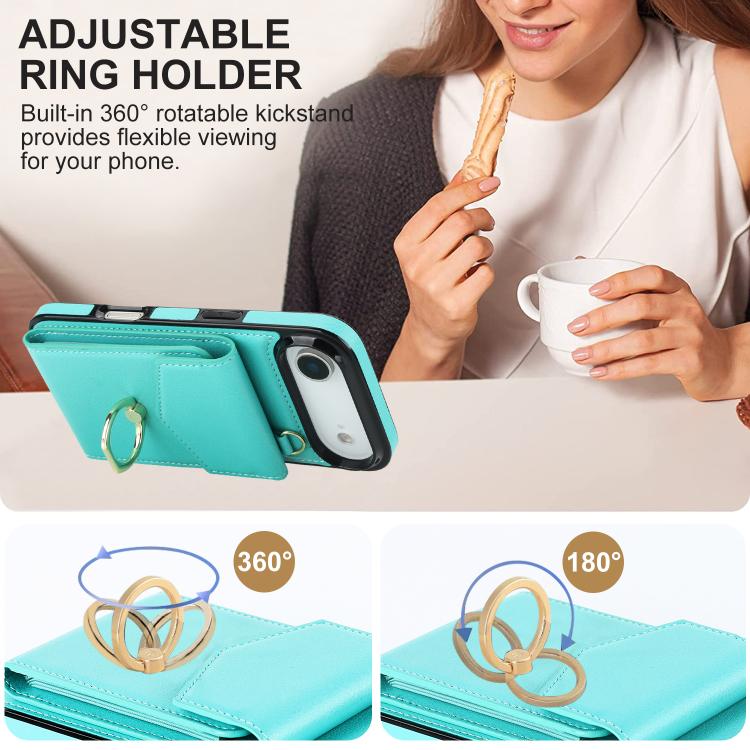 For iPhone Air Ring Holder RFID Card Slot Phone Case