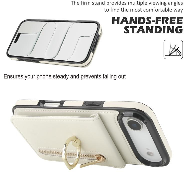 For iPhone Air Retro Ring and Zipper RFID Card Slot Phone Case