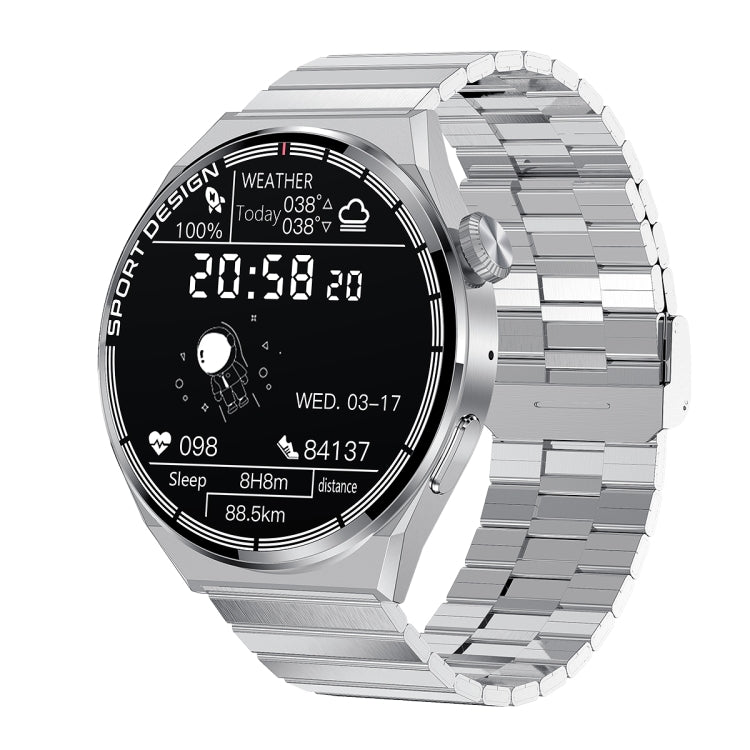 HDT MAX 1.60 inch Silver Dial Bamboo Steel Band IP68 Waterproof Smart Watch Support Bluetooth Call(Silver)