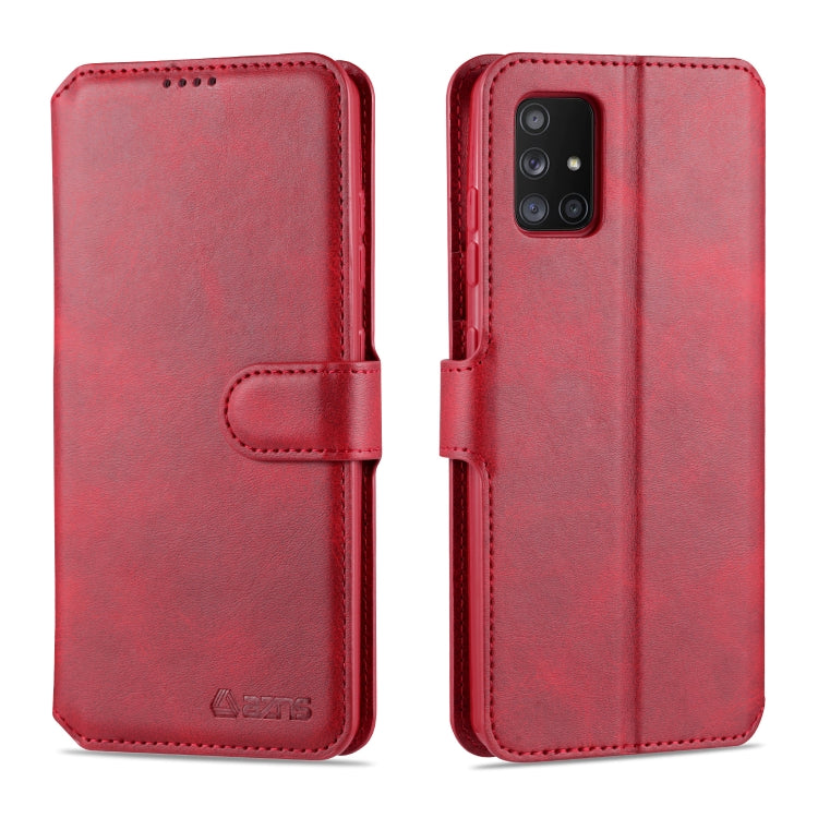 For Samsung Galaxy A51 5G AZNS Calf Texture Horizontal Flip Leather Case, with Holder & Card Slots & Wallet & Photo Frame