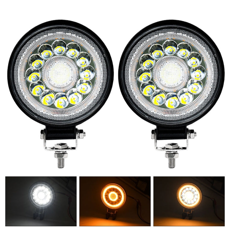 E10 1 Pair 4 inch Round Double Circle Angel Eye Work Light(Black)