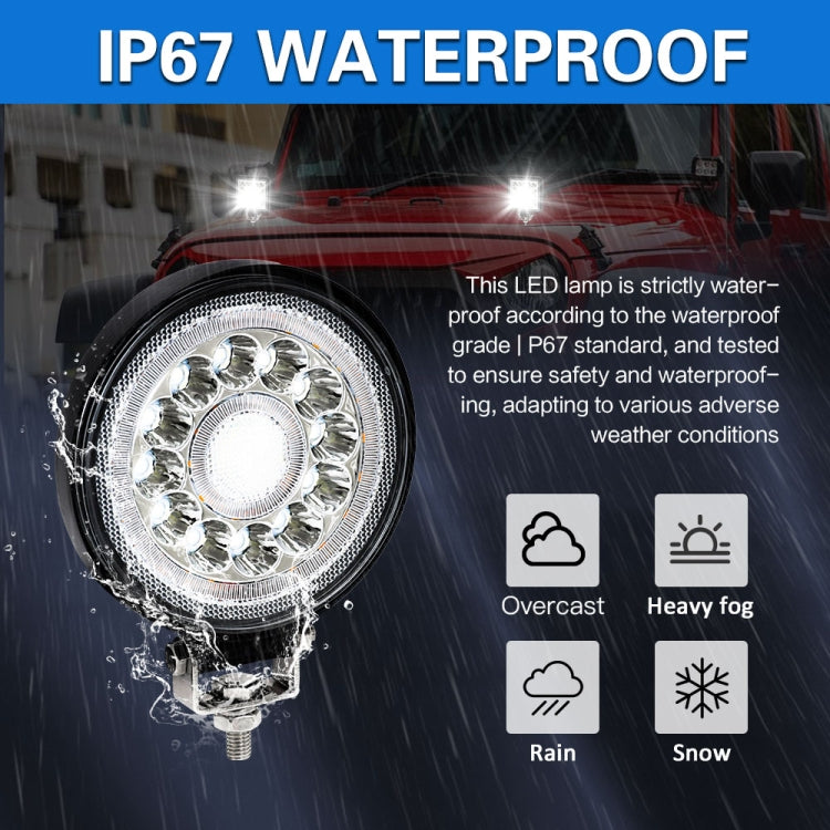 E10 1 Pair 4 inch Round Double Circle Angel Eye Work Light(Black)