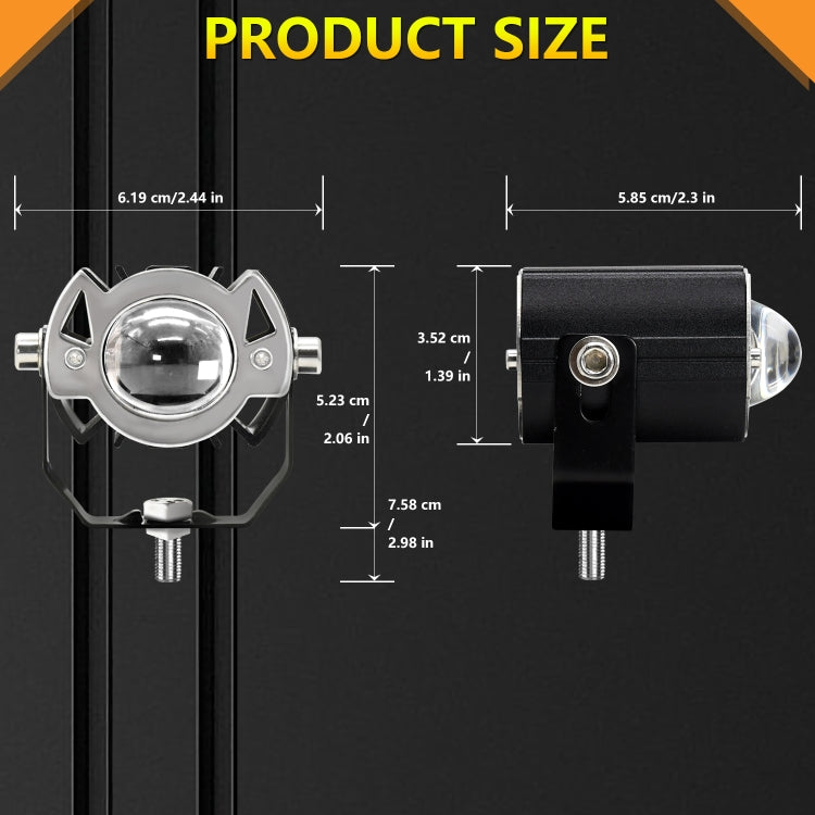 S19 IP68 Waterproof Motorcycle Spotlight(Black)