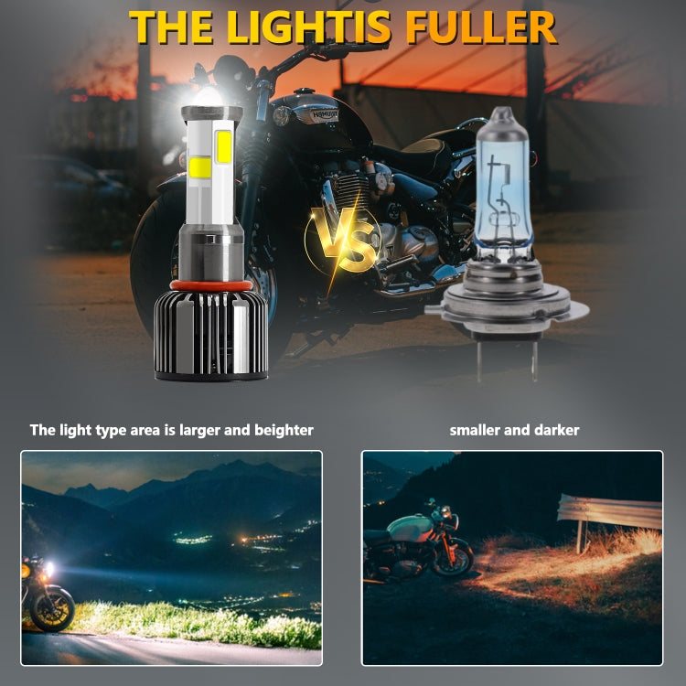 T1 H4 Four-sided Motorcycle Headlight(Black)