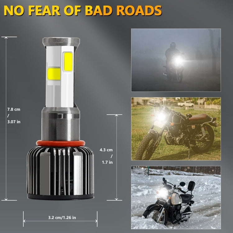 T1 H4 Four-sided Motorcycle Headlight(Black)