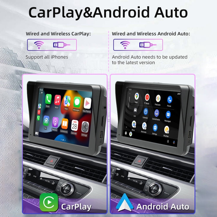 B5570 SunShade Style Car MP5 Player 7 inch Wireless CarPlay, Support Mobile Phone Interconnection