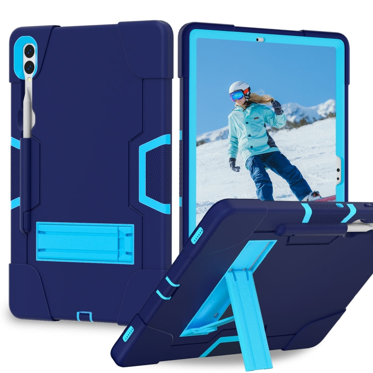 For Samsung Galaxy Tab S9+ Contrast Color Silicone PC Tablete Case with Holder