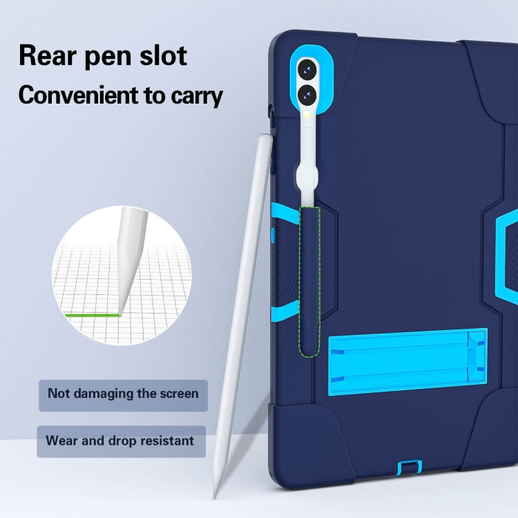 For Samsung Galaxy Tab S9+ Contrast Color Silicone PC Tablete Case with Holder
