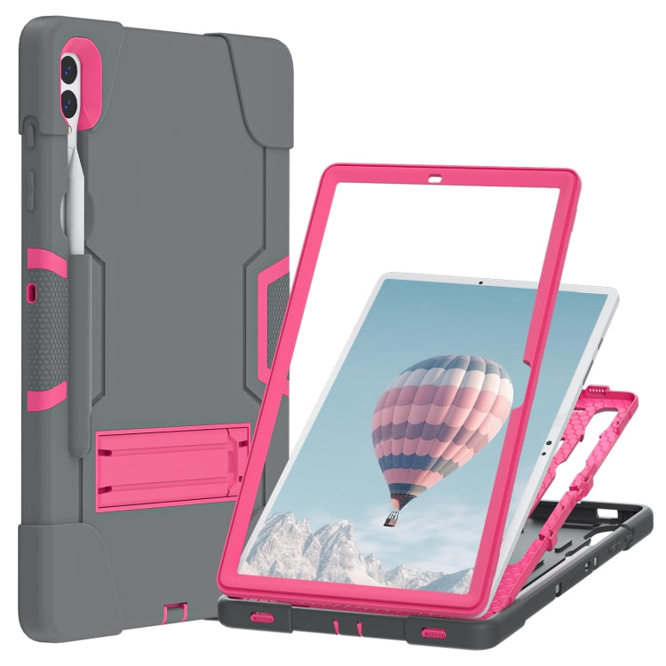 For Samsung Galaxy Tab S9+ Contrast Color Silicone PC Tablete Case with Holder