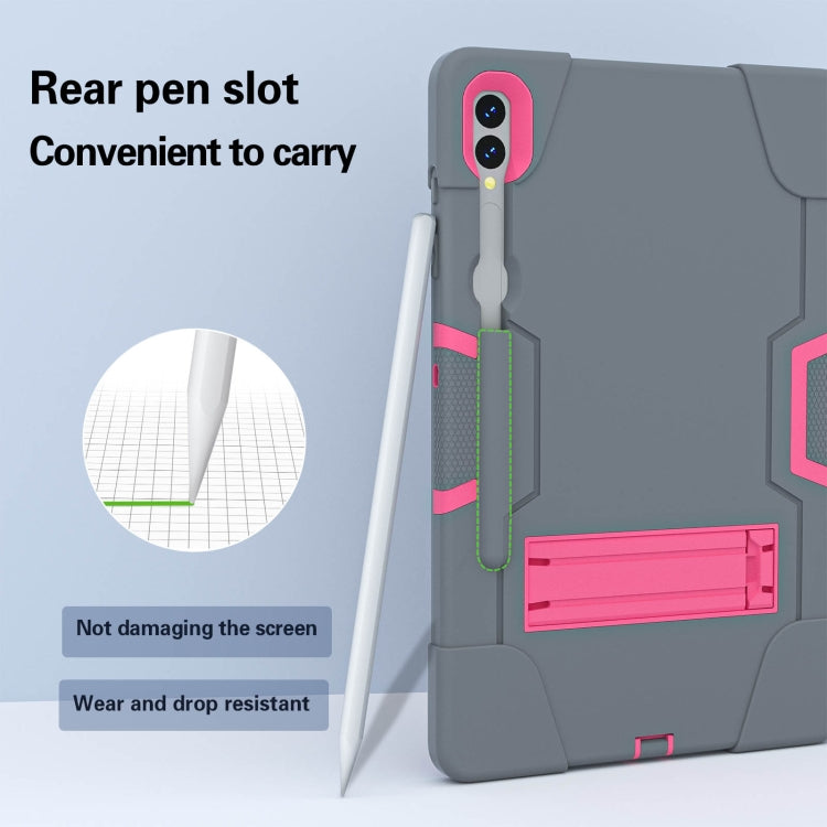For Samsung Galaxy Tab S9+ Contrast Color Silicone PC Tablete Case with Holder