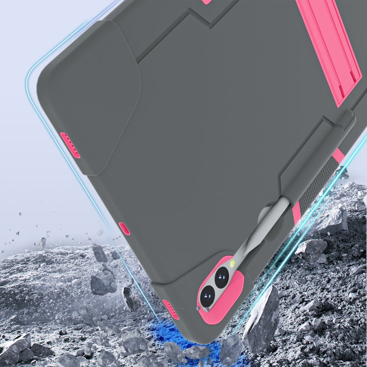 For Samsung Galaxy Tab S9+ Contrast Color Silicone PC Tablete Case with Holder