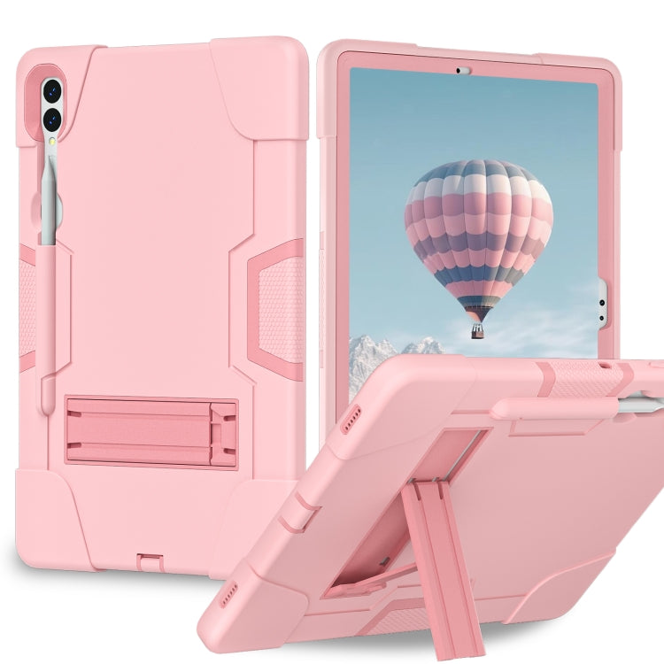 For Samsung Galaxy Tab S9+ Contrast Color Silicone PC Tablete Case with Holder