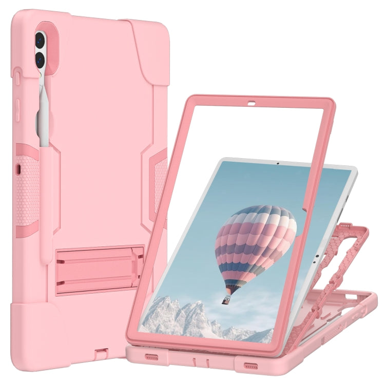 For Samsung Galaxy Tab S9+ Contrast Color Silicone PC Tablete Case with Holder