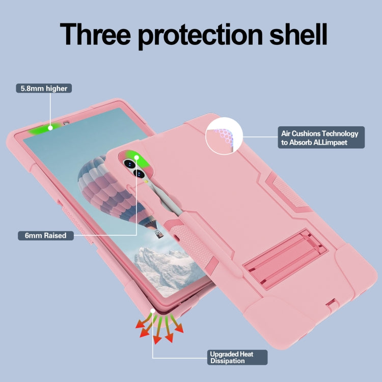 For Samsung Galaxy Tab S9+ Contrast Color Silicone PC Tablete Case with Holder