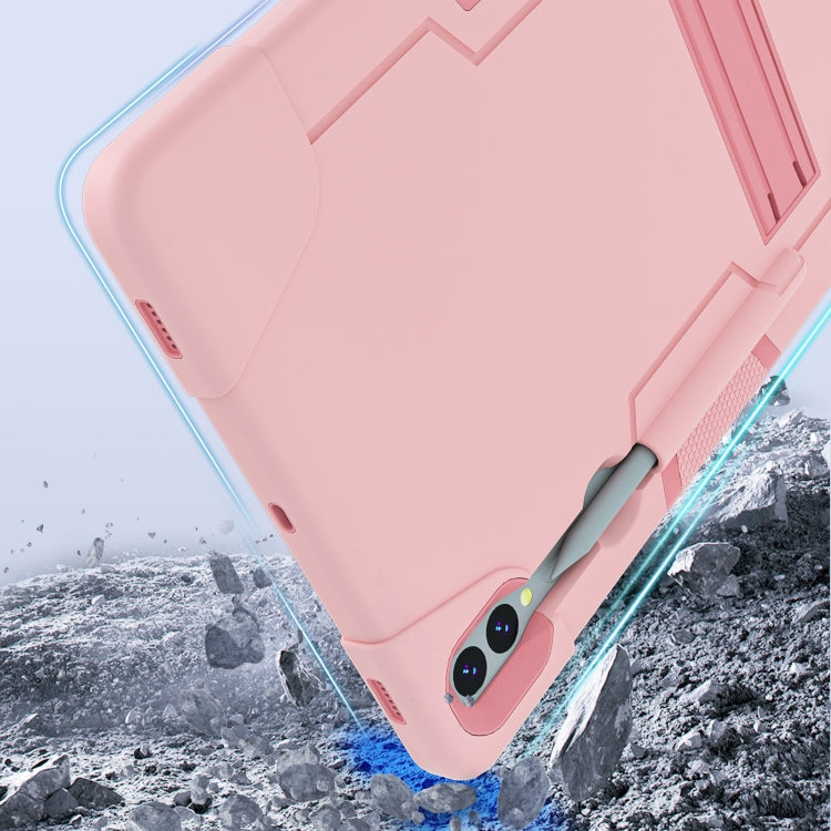 For Samsung Galaxy Tab S9+ Contrast Color Silicone PC Tablete Case with Holder