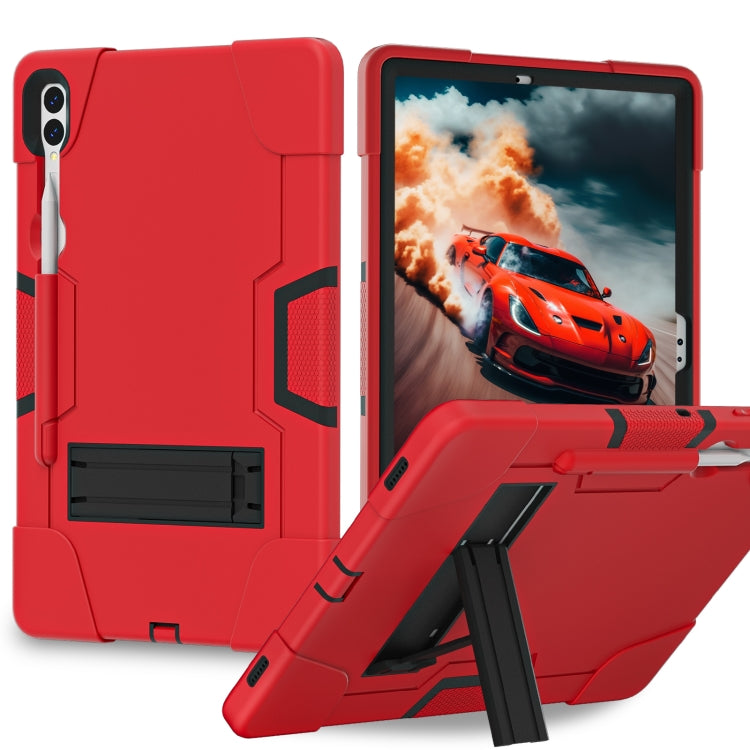 For Samsung Galaxy Tab S9+ Contrast Color Silicone PC Tablete Case with Holder