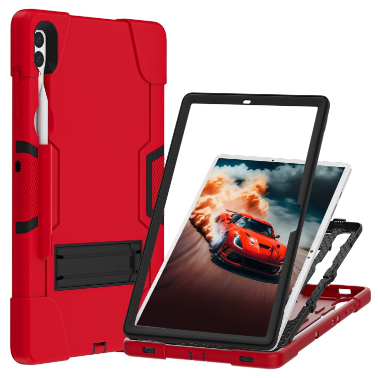 For Samsung Galaxy Tab S9+ Contrast Color Silicone PC Tablete Case with Holder