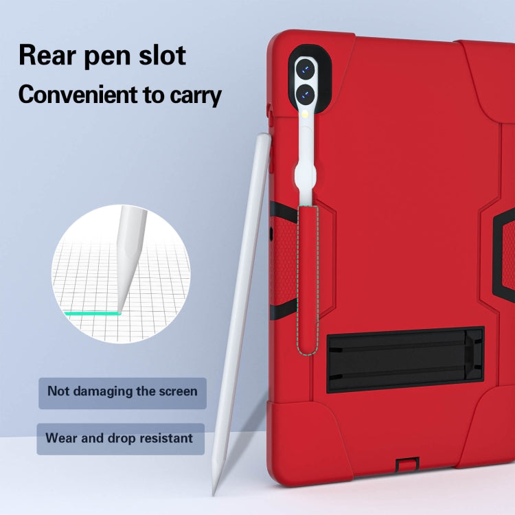 For Samsung Galaxy Tab S9+ Contrast Color Silicone PC Tablete Case with Holder