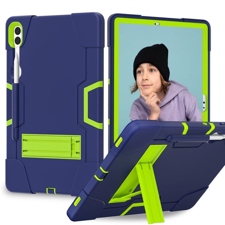 For Samsung Galaxy Tab S9+ Contrast Color Silicone PC Tablete Case with Holder