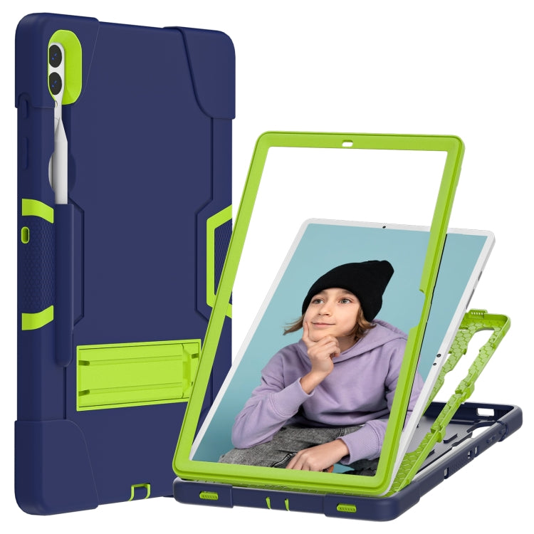 For Samsung Galaxy Tab S9+ Contrast Color Silicone PC Tablete Case with Holder