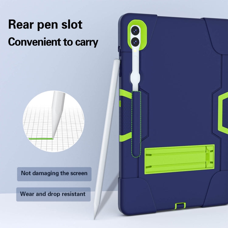 For Samsung Galaxy Tab S9+ Contrast Color Silicone PC Tablete Case with Holder