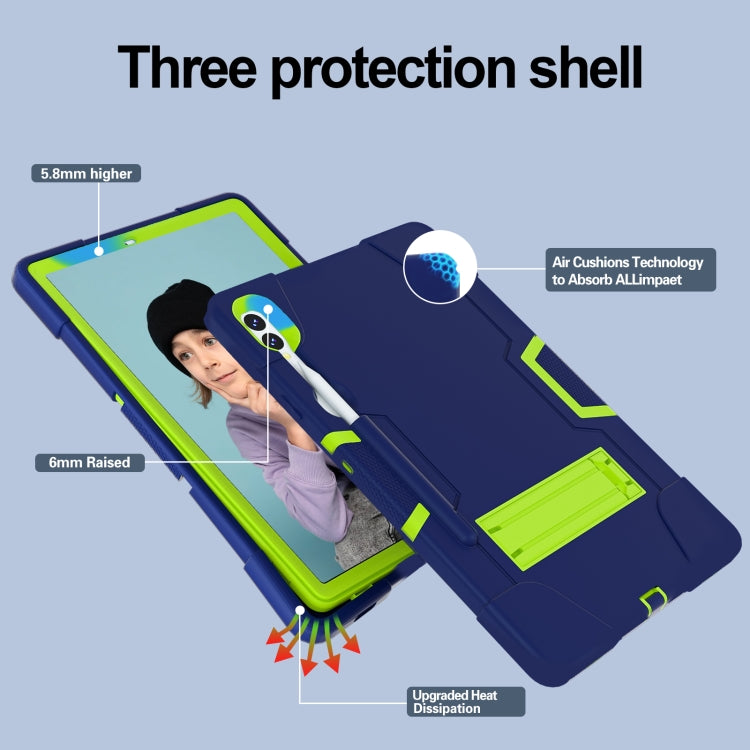 For Samsung Galaxy Tab S9+ Contrast Color Silicone PC Tablete Case with Holder
