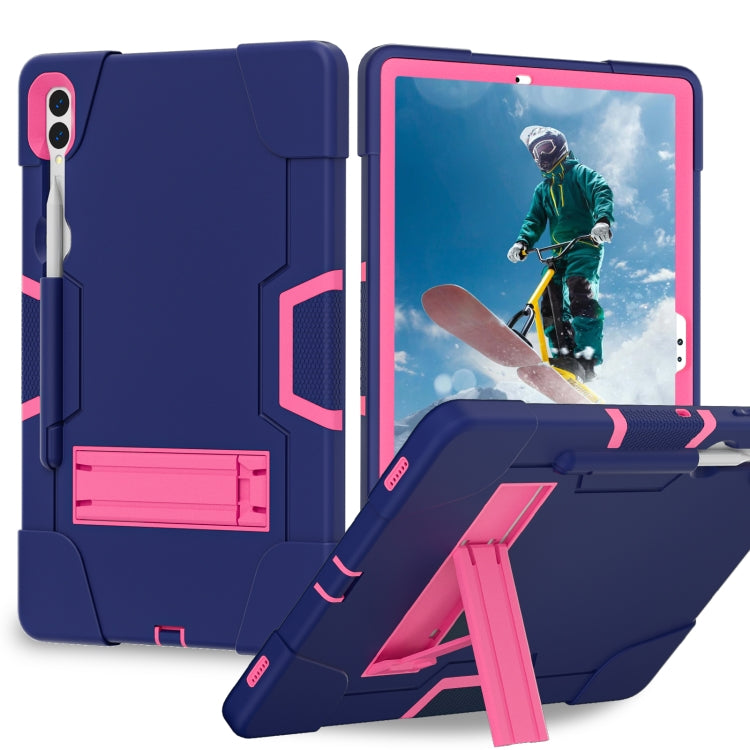 For Samsung Galaxy Tab S9+ Contrast Color Silicone PC Tablete Case with Holder