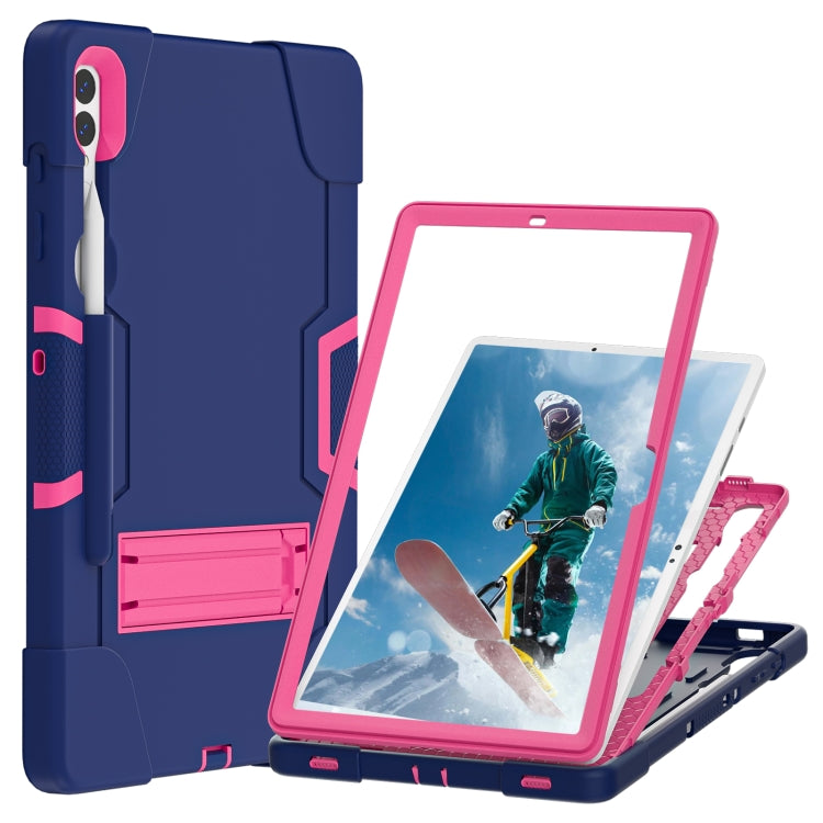 For Samsung Galaxy Tab S9+ Contrast Color Silicone PC Tablete Case with Holder