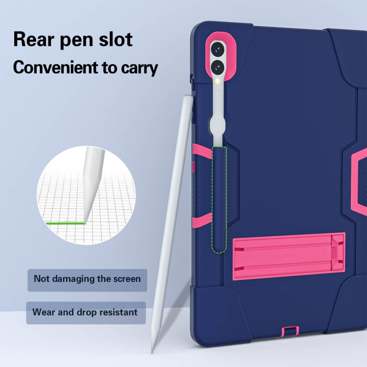 For Samsung Galaxy Tab S9+ Contrast Color Silicone PC Tablete Case with Holder