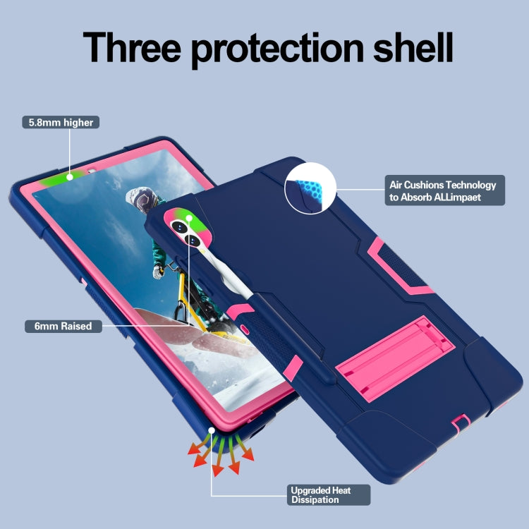 For Samsung Galaxy Tab S9+ Contrast Color Silicone PC Tablete Case with Holder