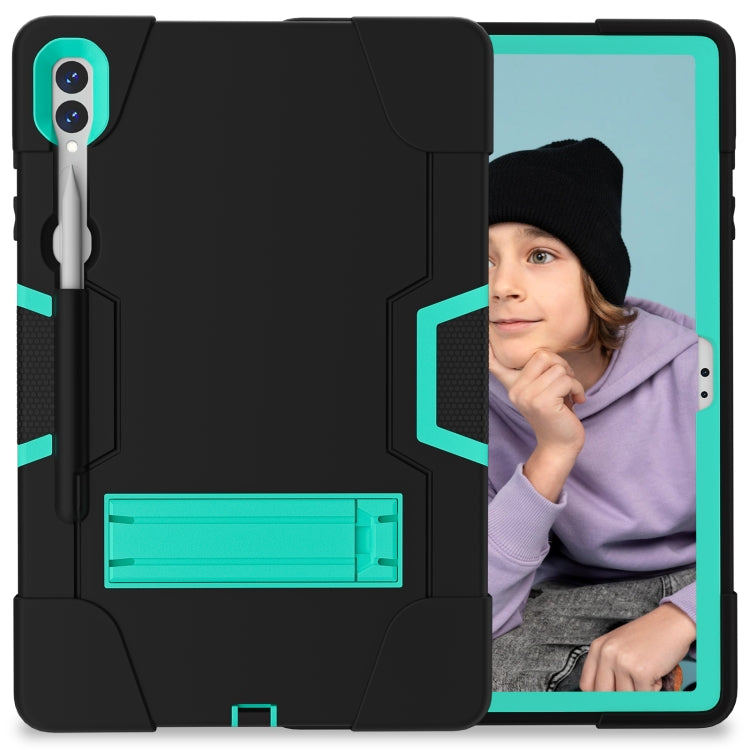 For Samsung Galaxy Tab S9+ Contrast Color Silicone PC Tablete Case with Holder