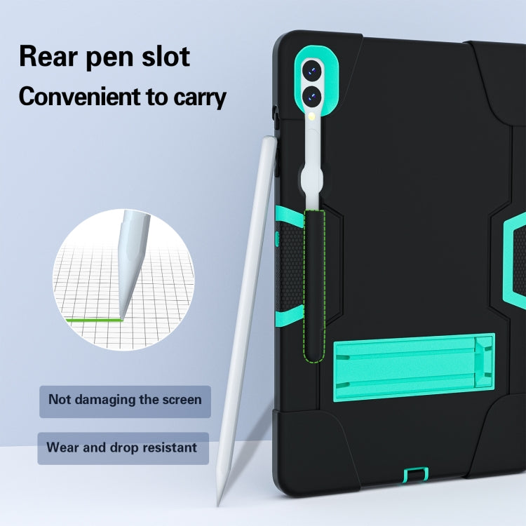 For Samsung Galaxy Tab S9+ Contrast Color Silicone PC Tablete Case with Holder
