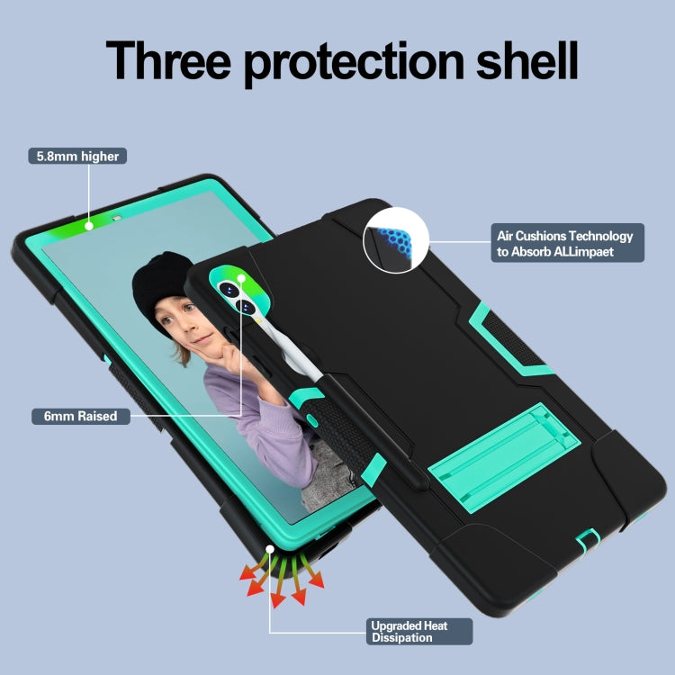 For Samsung Galaxy Tab S9+ Contrast Color Silicone PC Tablete Case with Holder