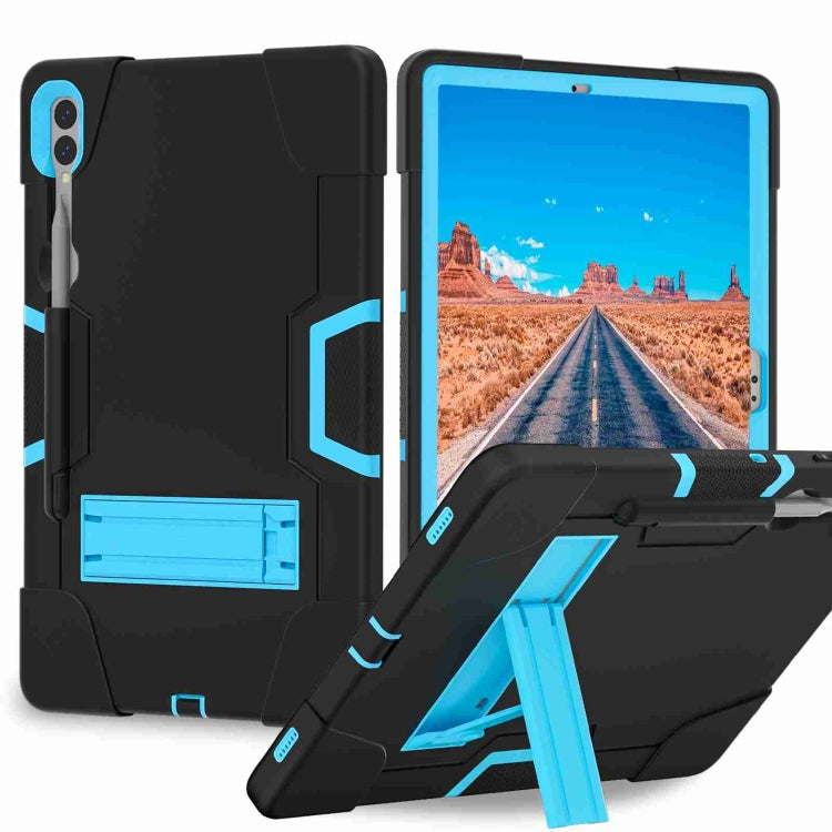 For Samsung Galaxy Tab S9+ Contrast Color Silicone PC Tablete Case with Holder