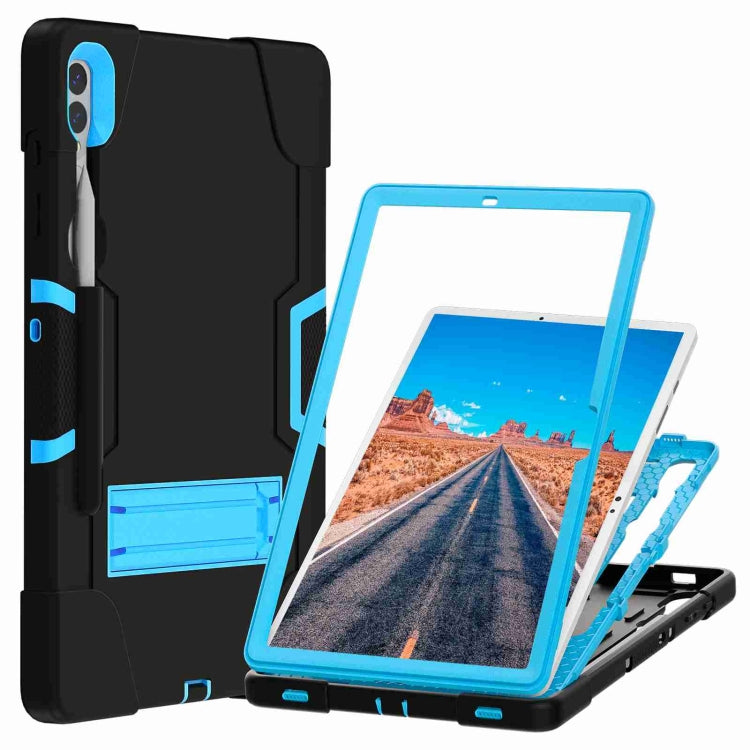 For Samsung Galaxy Tab S9+ Contrast Color Silicone PC Tablete Case with Holder