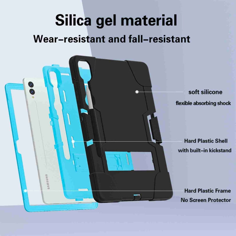 For Samsung Galaxy Tab S9+ Contrast Color Silicone PC Tablete Case with Holder