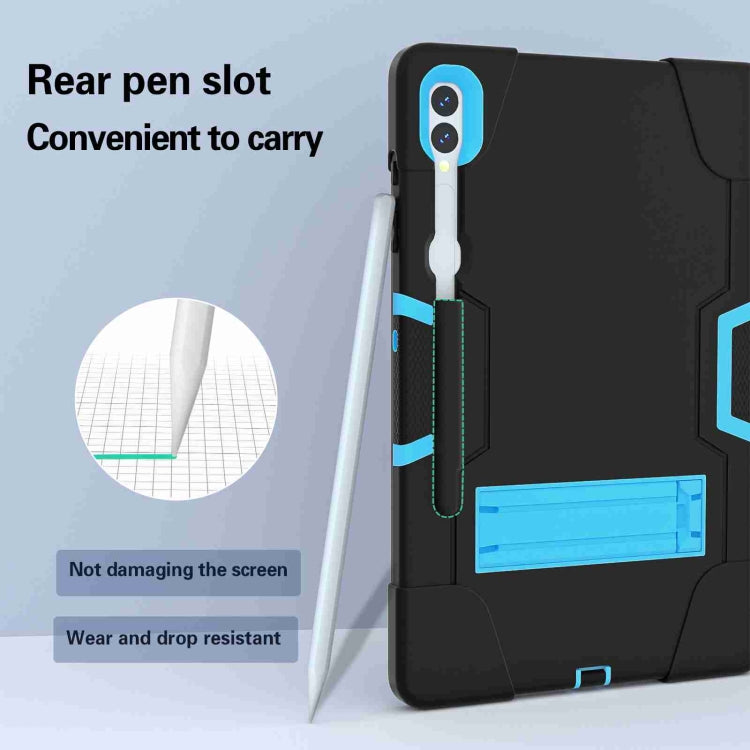 For Samsung Galaxy Tab S9+ Contrast Color Silicone PC Tablete Case with Holder