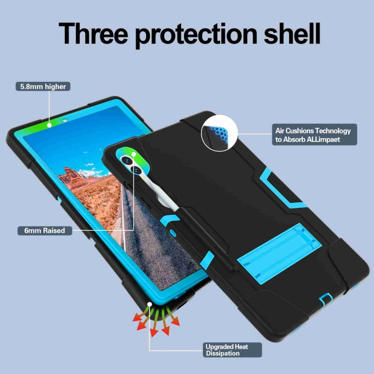 For Samsung Galaxy Tab S9+ Contrast Color Silicone PC Tablete Case with Holder