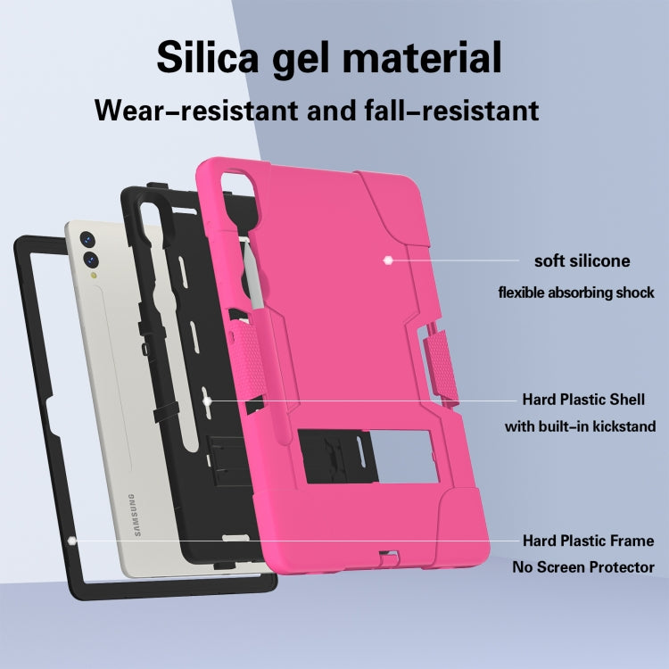 For Samsung Galaxy Tab S9+ Contrast Color Silicone PC Tablete Case with Holder