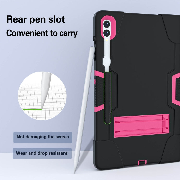 For Samsung Galaxy Tab S9+ Contrast Color Silicone PC Tablete Case with Holder