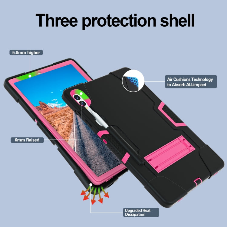 For Samsung Galaxy Tab S9+ Contrast Color Silicone PC Tablete Case with Holder