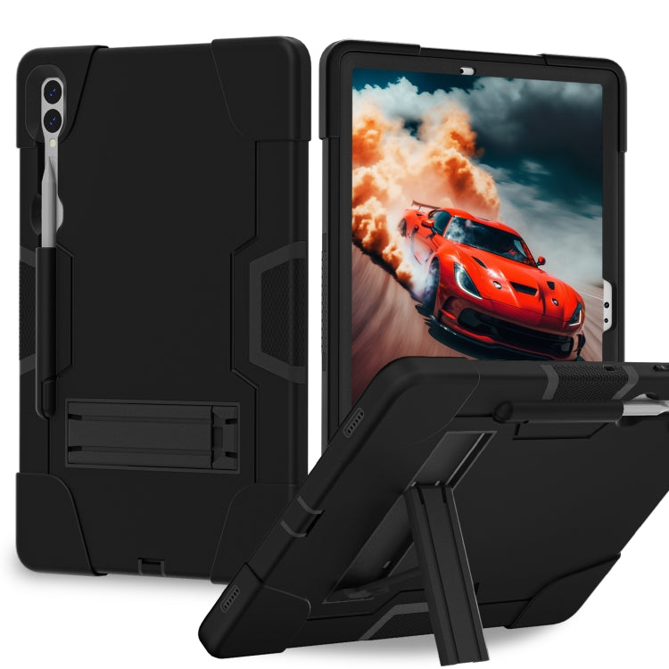 For Samsung Galaxy Tab S9+ Contrast Color Silicone PC Tablete Case with Holder