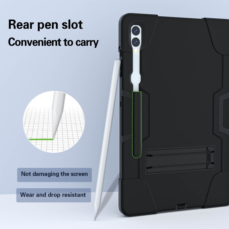 For Samsung Galaxy Tab S9+ Contrast Color Silicone PC Tablete Case with Holder