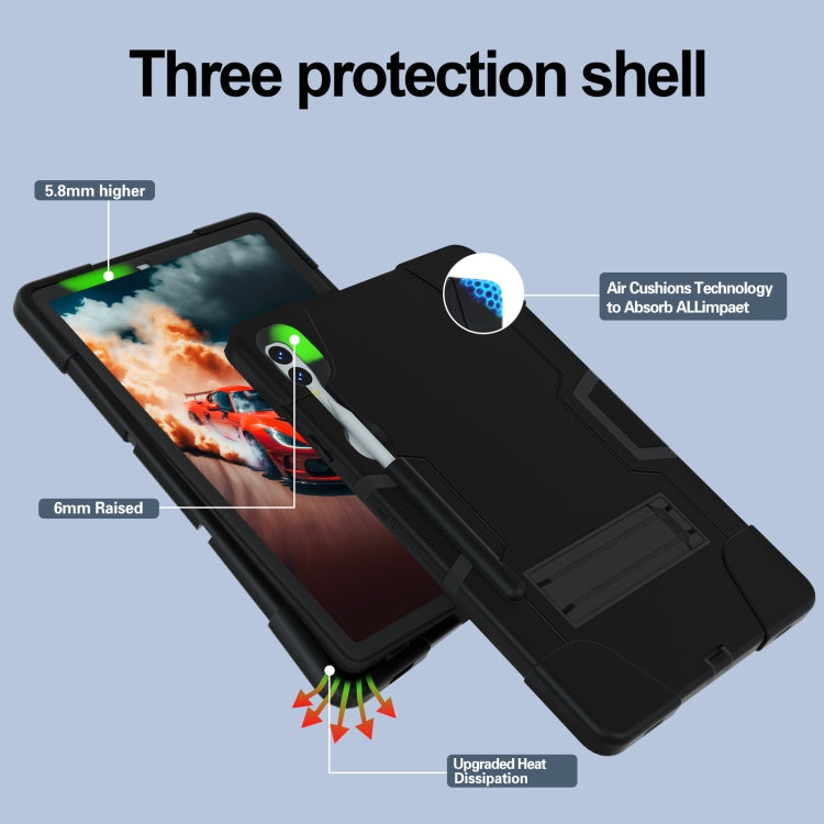 For Samsung Galaxy Tab S9+ Contrast Color Silicone PC Tablete Case with Holder