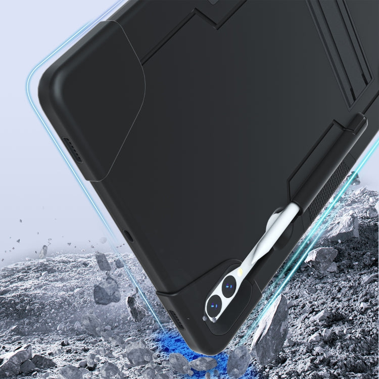 For Samsung Galaxy Tab S9+ Contrast Color Silicone PC Tablete Case with Holder