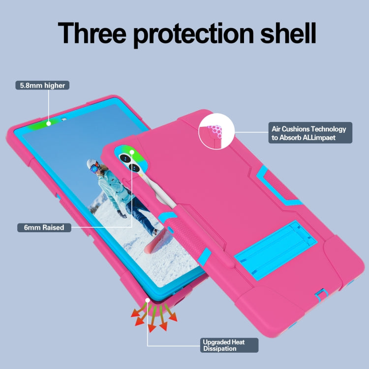 For Samsung Galaxy Tab S9+ Contrast Color Silicone PC Tablete Case with Holder