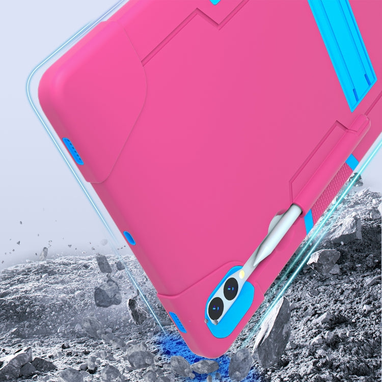 For Samsung Galaxy Tab S9+ Contrast Color Silicone PC Tablete Case with Holder