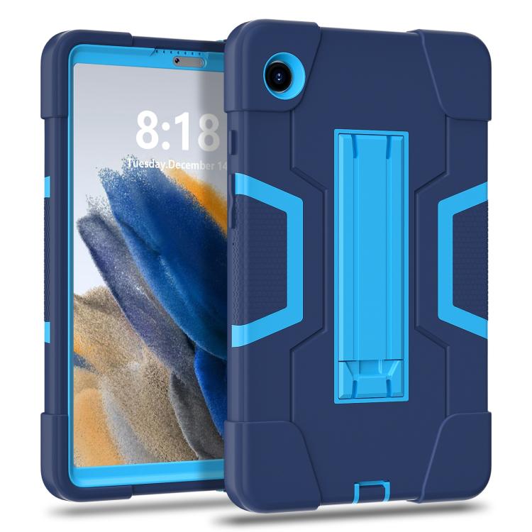 For Samsung Galaxy Tab A11 Contrast Color Silicone PC Tablet Case with Holder